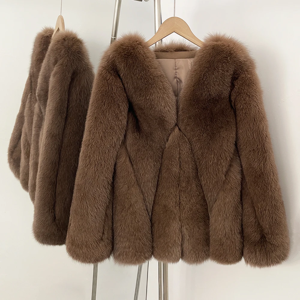 

Fox Fur Coat Autumn Natural Fur Parka with Fur for Women Real Fur Jacket Female Women's Winter Jacket Clothes for Women Tops