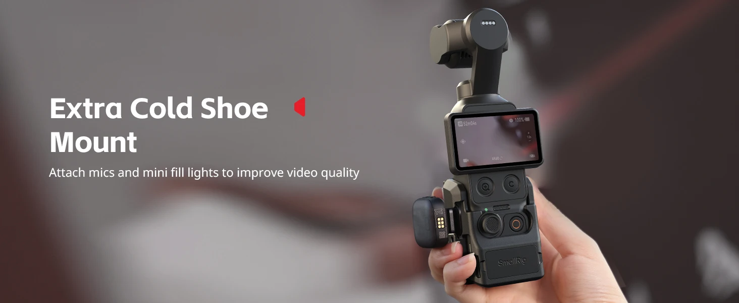 SmallRig Pocket 4 Alloy-Schutzkäfig für DJI Osmo Pocket 4 Erweiterungsadapter-Zubehör mit 1/4"-20 Positionierlöchern 6002 – Detail 4