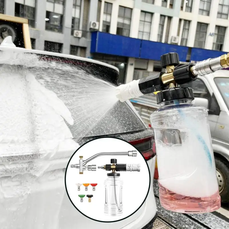 Pulverizador de espuma para coche, pulverizador de jabón para coche, boquilla de pulverización, Kit de fijación de presión, modo ajustable para camión, césped al aire libre, casa, lavado de coches