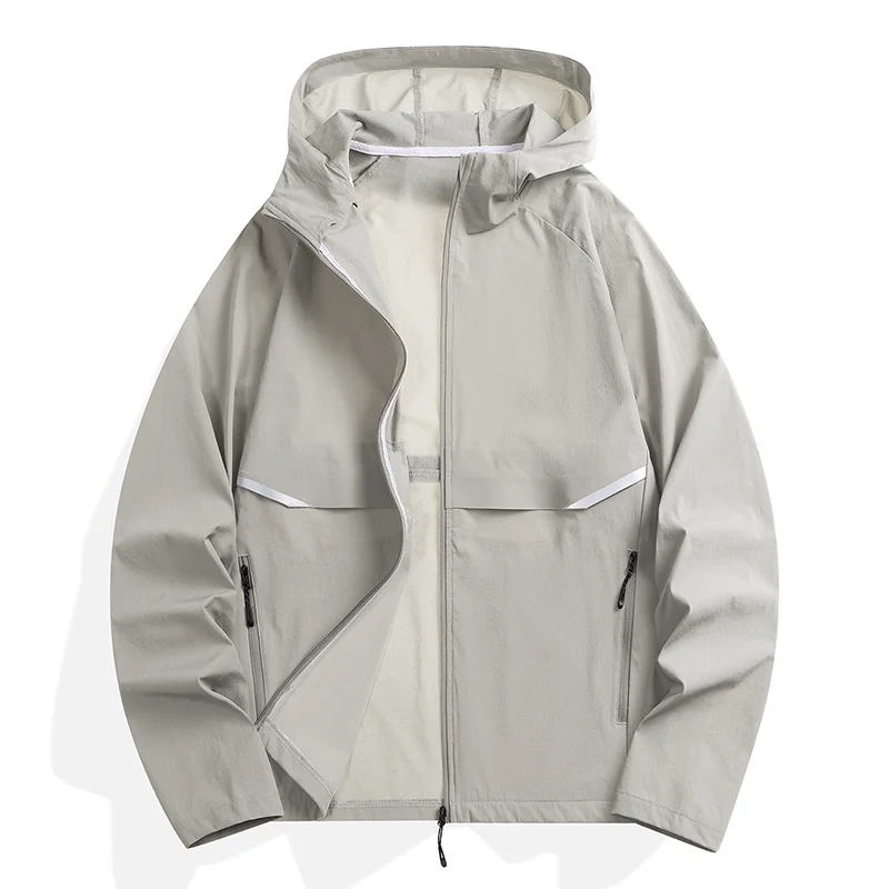 

Мужская куртка с капюшоном, дышащая, для активного отдыха, с карманами, легкая, ветрозащитная, водоотталкивающая, повседневная верхняя одежда