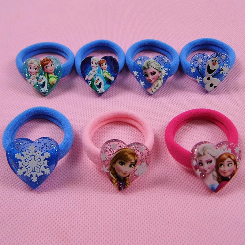 Disney-accesorios para muñecas de Frozen, banda para el pelo para niños, banda de goma, tocado, Elsa, Anna, joyería para muñecas, 2 unidades por lote