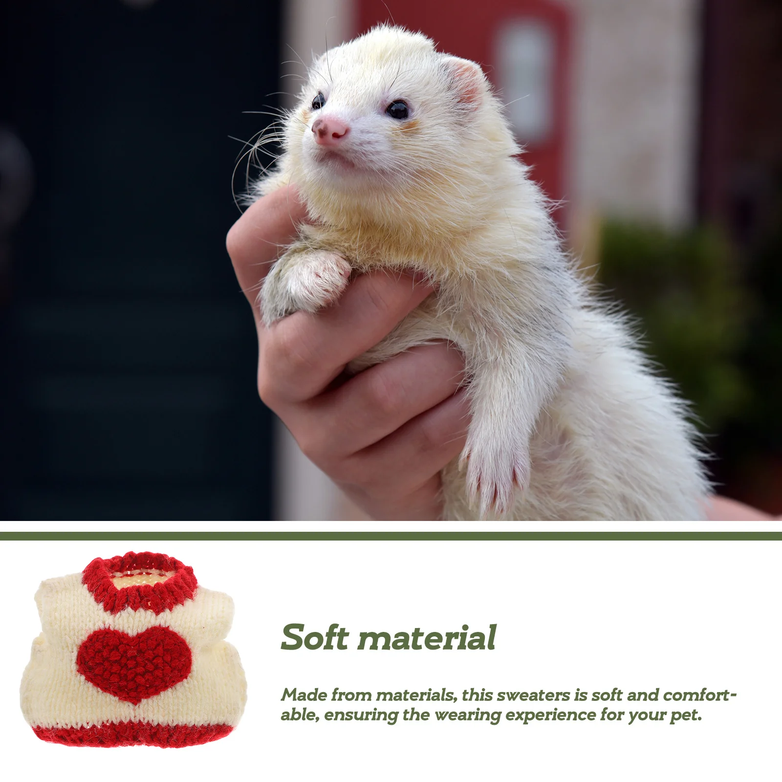 

Valentines Day Heart Sweaters Small Pets Ferret Squirrel Cat Soft Warm Material Easy Clean Festive Season Pet Costumes Valentine
