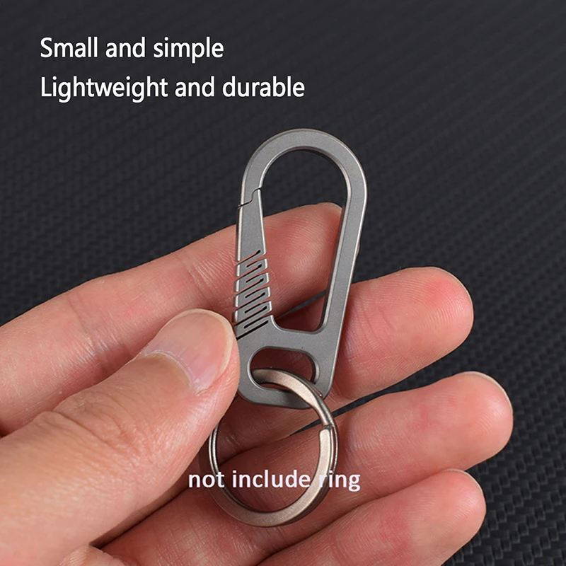 1pcs Titanium Alloy Mini Keychain Simple Metal Integrated Quicklink Mens Waist Car Key Ring Durable Hook Clasp Buckle Bag Parts