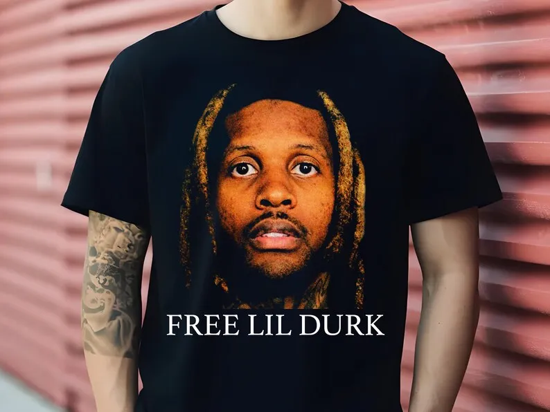 Free Lil Durk Graphic Tee, Mug Shot Rap Shirt, Rare Drill Vintage Hip Hop Streetwear T-Shirt – Long Sleeves and Sweatshirts Avai