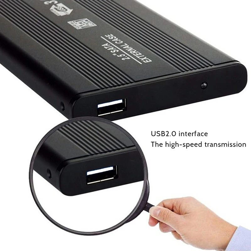 2.5 Inch USB 2.0 External Mobile Hard Disk Box SATA HDD Aluminum Alloy Solid State Hard Disk Box