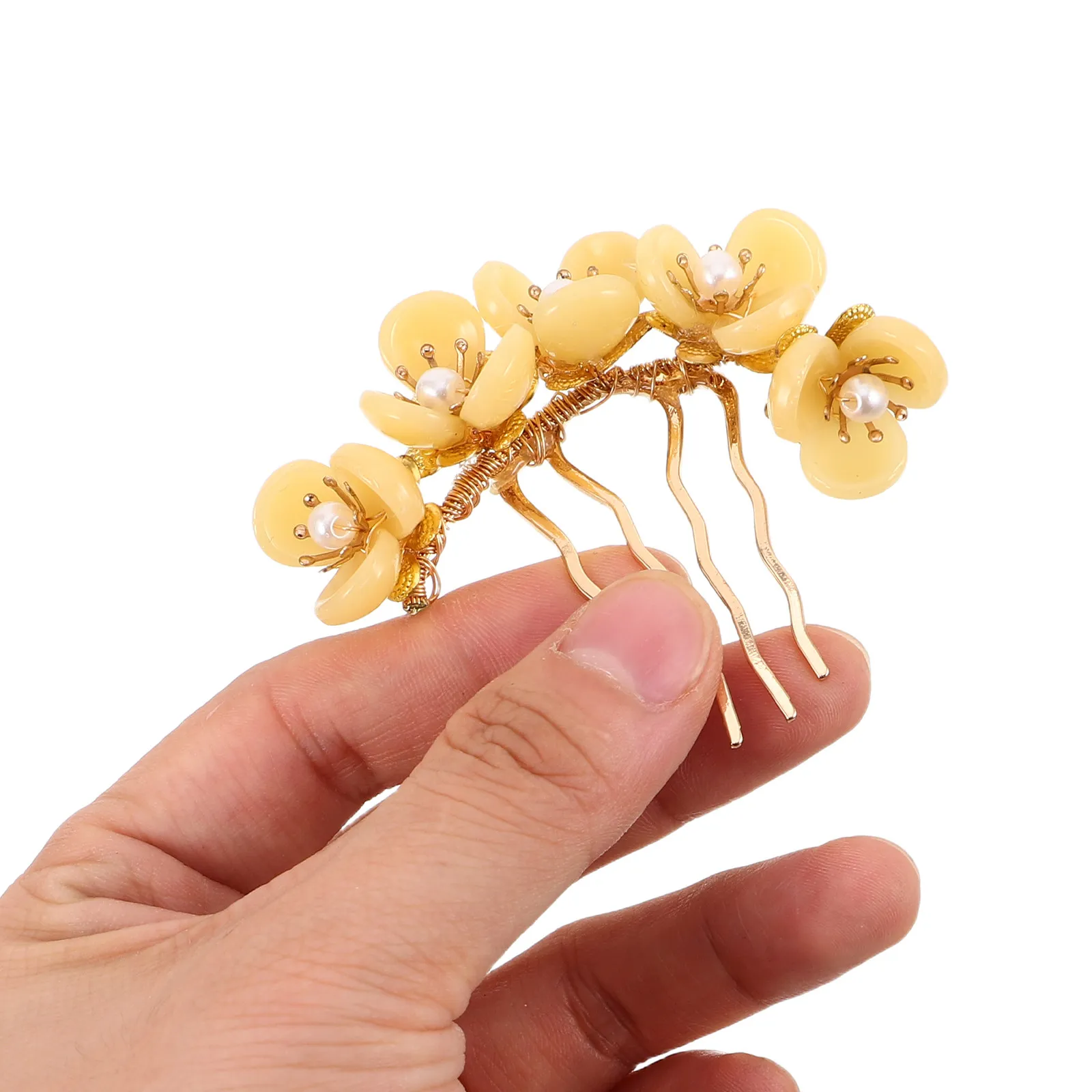 Handmade Chinese Ancient Style Hairpin Featuring Smooth Jade Flower Design Comfortable Lightweight Hair Ornament for Women