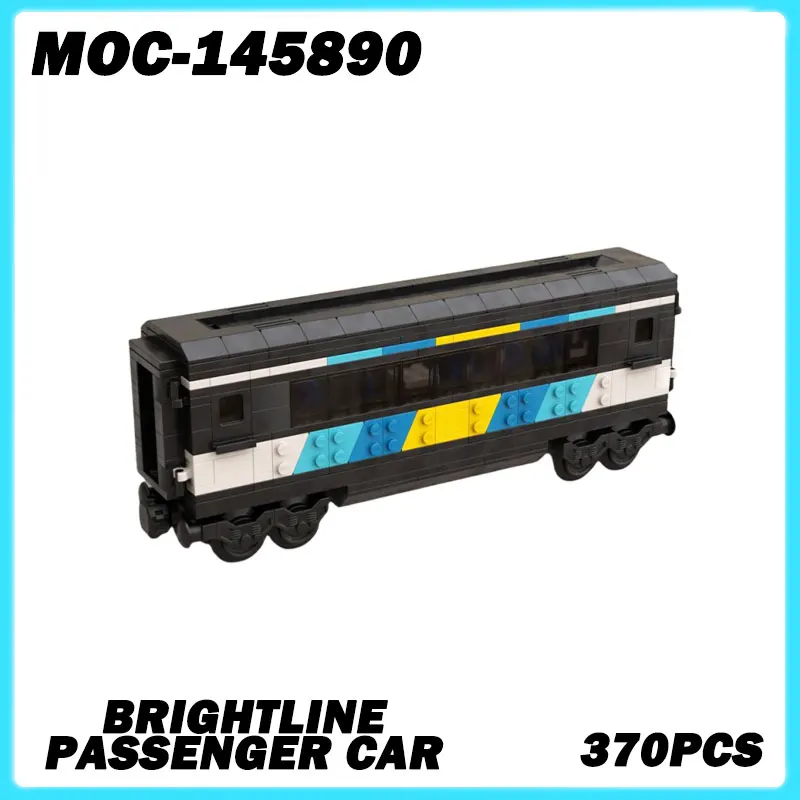 

MOC- 145890 Серия мини-поезд Brightline модель пассажирского автомобиля, строительные блоки, новые аксессуары для двигателей «сделай сам», креативные рождественские подарки для мальчиков