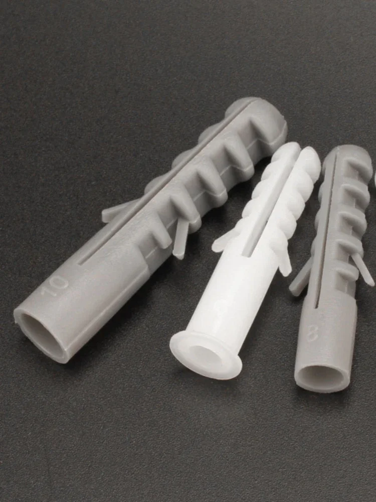 M4-M8plastic expansion pipe climbing wall tiger-shaped expansion wall plug bolt plastic glue  color white gray dowel