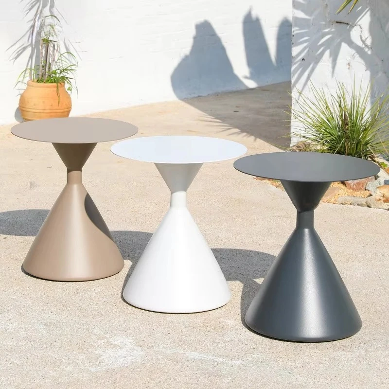 Hot Sale Outdoor Patio Furniture Aluminum Restaurant Cafe Round Outdoor Tables Modern Design Metal Coffee Table for Party Events