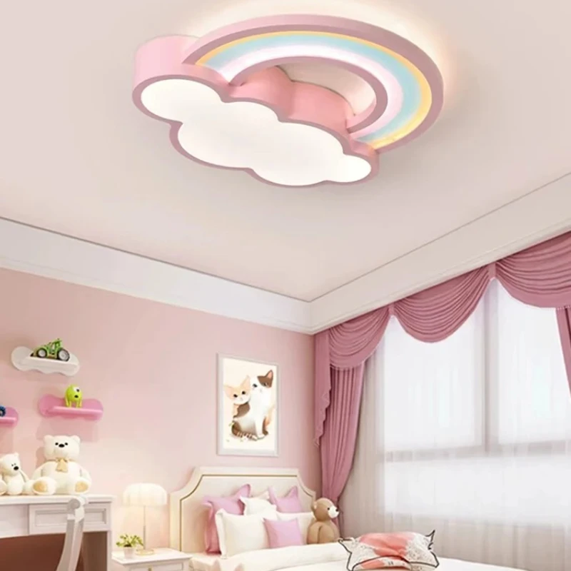 Modern  Creative Colorful Rainbow Ceiling Lamp for Girl Bedroom Children's Room  Living Hall Luster Decorative Luminaires