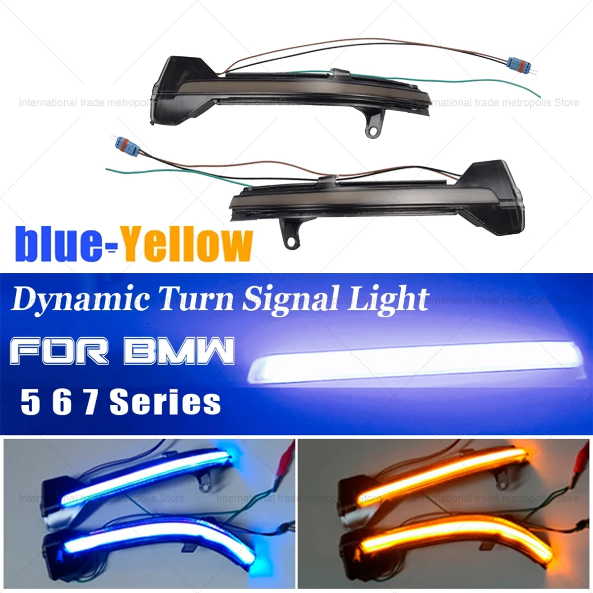 

Динамический последовательный светодиодный указатель поворота для BMW 5/6/7 серии F01/F06/F07/F10-F13, фонари бокового зеркала