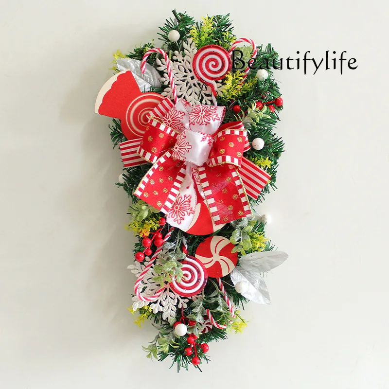 Light luxury new Christmas upside down tree home door wall decoration scene layout creative sense