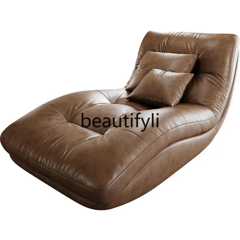 Lazy sofa single recliner caramel color antique reclining sleeping balcony bedroom