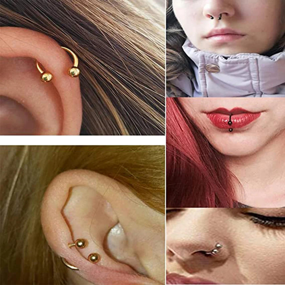 Earring Stainless Steel Horseshoe Barbell Plastic Labret Lip Rings Tragus Helix Rook Cartilage Earrings Medusa Piercing Jewelry