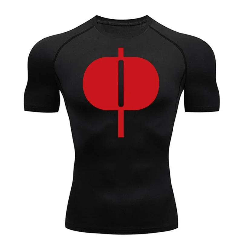 All Season Fitness Tight Fitting Short Sleeved Men's Clothing Fashionable Printed Pattern ,suitable for Running and Training
