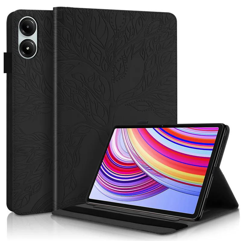 For Xiaomi Redmi Pad Pro Poco Pad 12.1 Tablet Cover Tree Imprinted Wallet Stand Case Funda For POCO Pad Tablet Case 2024