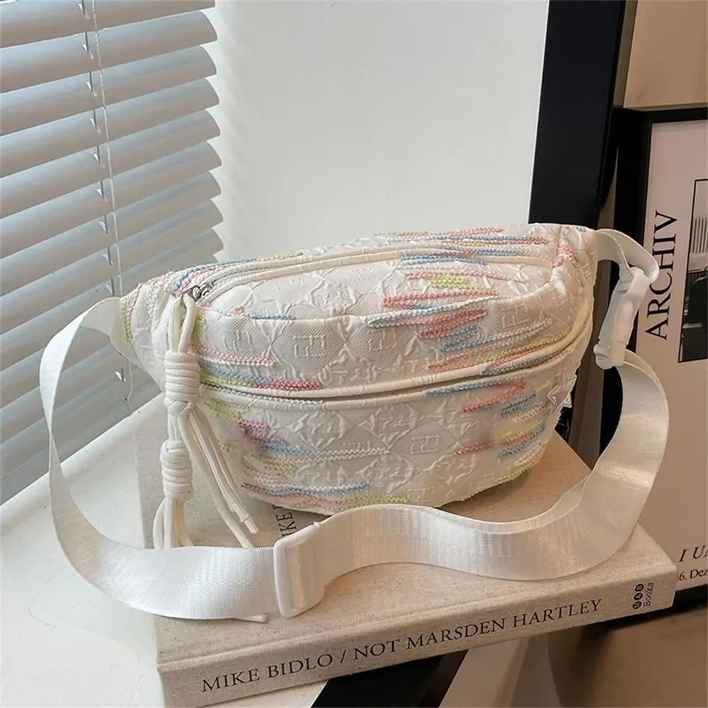 

Casual Solid Color Waist Bag Portable Large Capacity Shoulder Messenger Bag Sport Underarm Bags for Women Girls