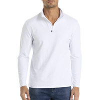 Men's 1/4 Zipper Long Sleeve Shirt Casual Quarter Zip Cotton Pullover Shirt Fashion Basic Mock Neck Golf Polo Shirt EU/US Size
