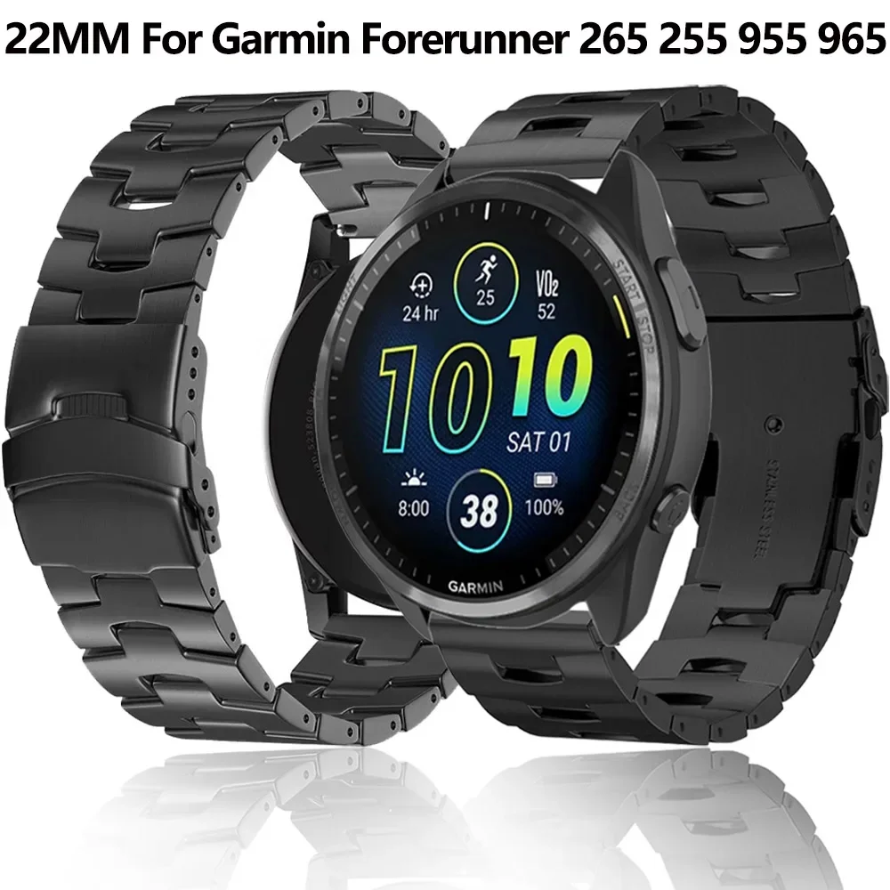 22mm Titanium Strap for Garmin Venu 3 2Vivoactive 4 Metal Replaceable Wristband for Garmin Forerunner 965 955 265 Music 745 Band