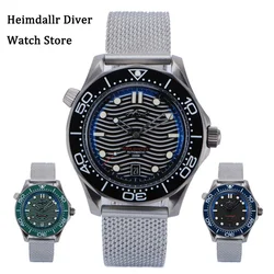 Heimdallr Men's Titanium Sea Ghost Dive Watch 42mm Black Dial Sapphire Steel Band NH35 Movement 20Bar Water Resistant C3 Lume