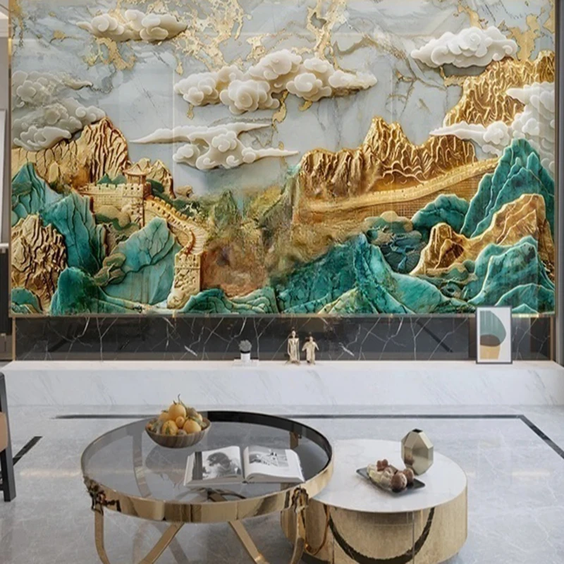 

MU8607 Custom Size Wallpaper Hand-painted Ink Oil Painting Abstract Landscape TV Sofa Background Papier Peint