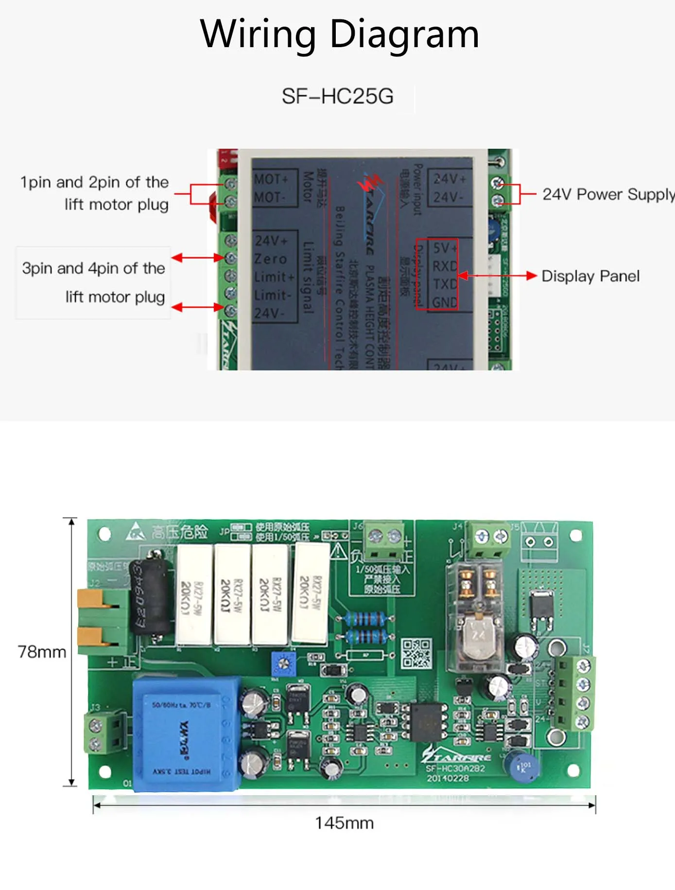 Imagem -03 - Plasma Tocha Altura Controlador Arco Automático Cap Voltagem Thc Sf-hc25k