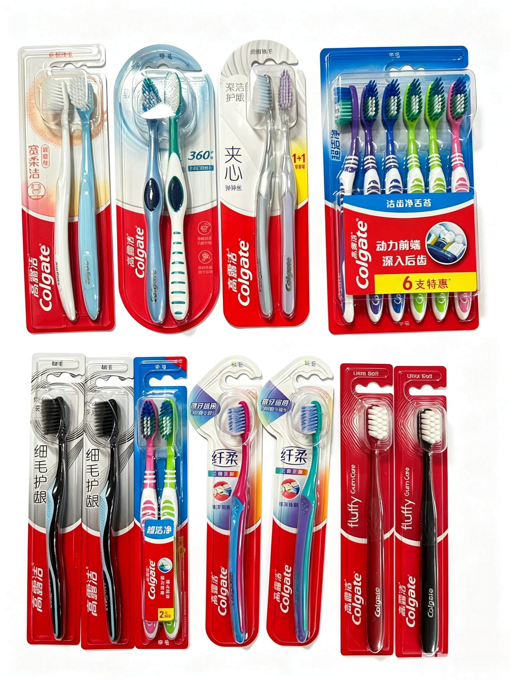 20pcs Bulk Pack Colgate Manual Toothbrush Random Colors Multi Styles Soft Bristle Deep Clean For Family Daily Travel