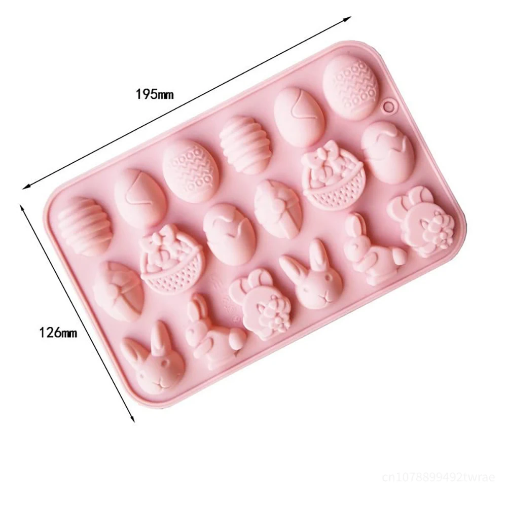 Easter Silicone Mold Rabbit Colored Egg Chocolate Cake Mold Biscuit Cutter Baking Tools Bunny Shape Easter DIY Decoration Tools