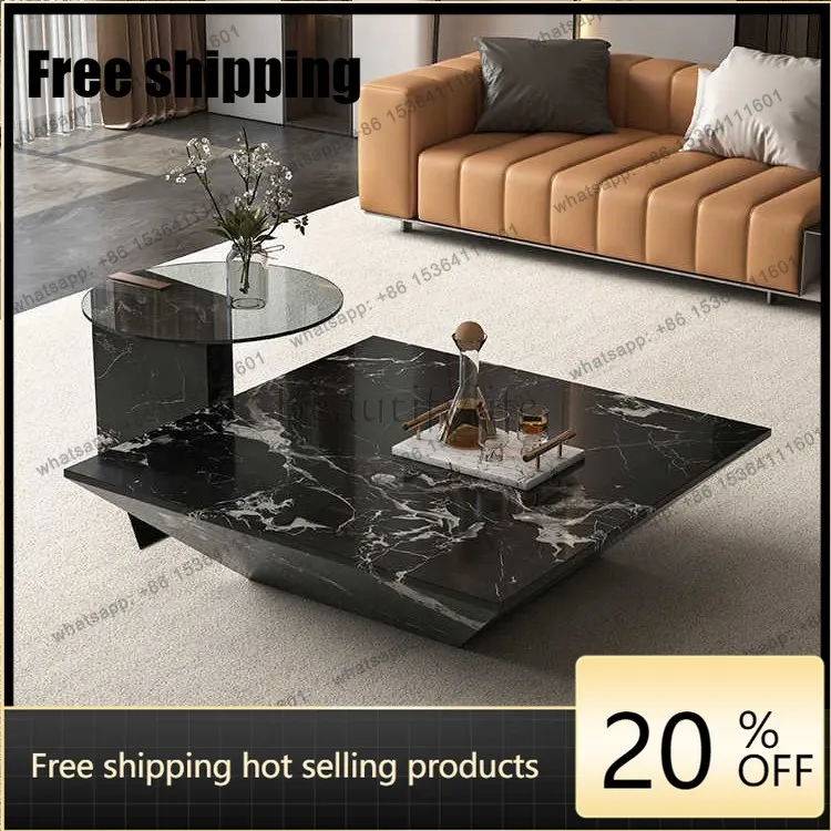 Customization Light Luxury Dali Square Coffee Table Table Large Home Style Minimalist Coffee Table Combination