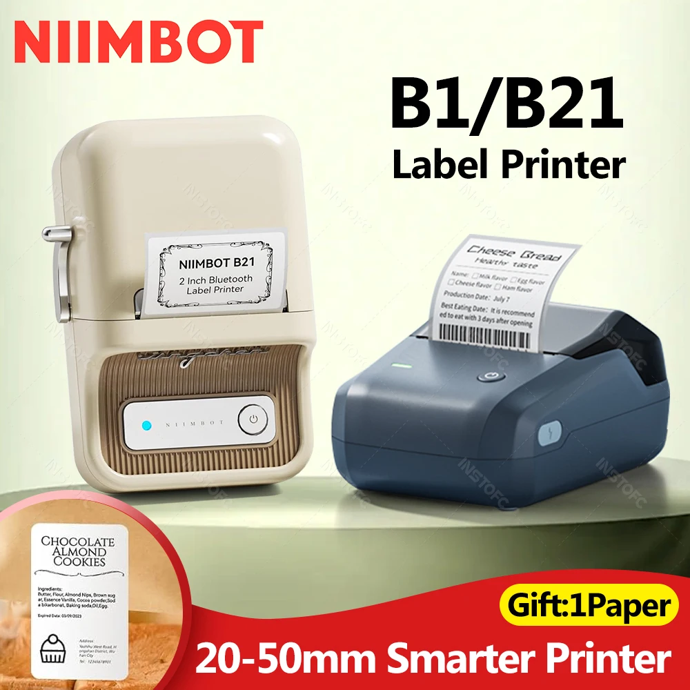 Niimbot B21 B1 Mini Portable Thermal Label Printer Office Supplies Adhesive Sticker Printers Maker Without Ink For Phone