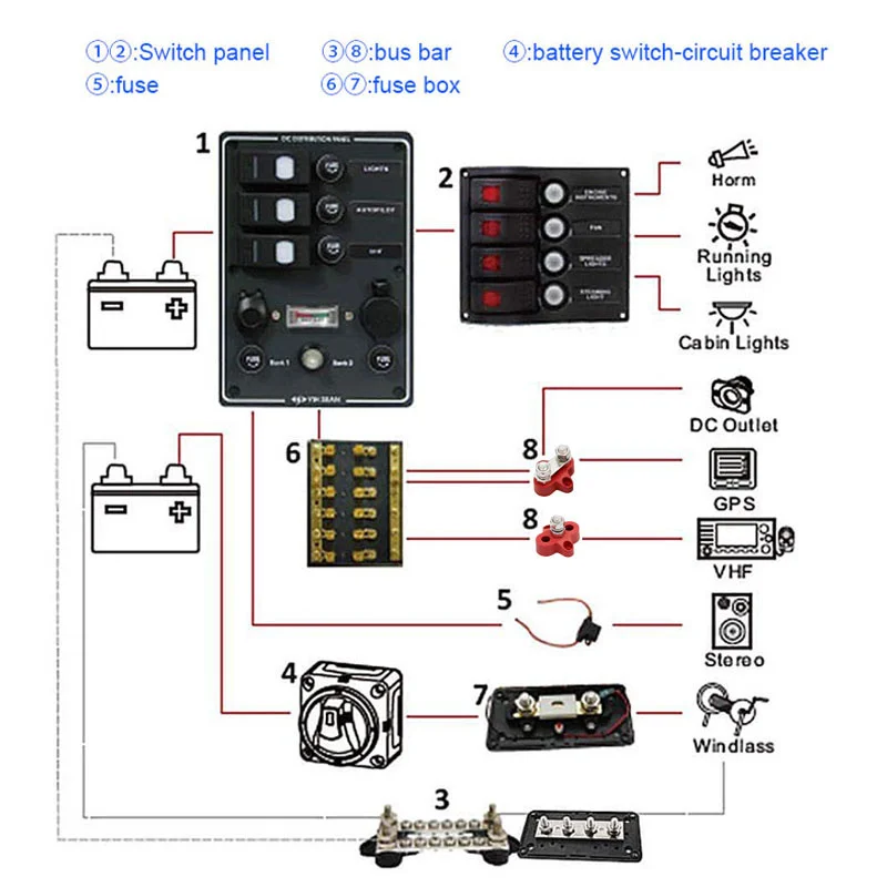 48V DC M8 Lithium Battery Connector Single Heavy-duty Bus Bar Terminal