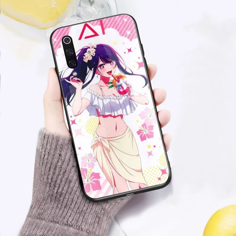 Anime Oshinoko AI Cute Phone Case for Xiaomi 13 12 11T 10 9 Lite Redmi Note 11 10 10S Pro 9 9A 8 PC Glass Phone Cover Funda