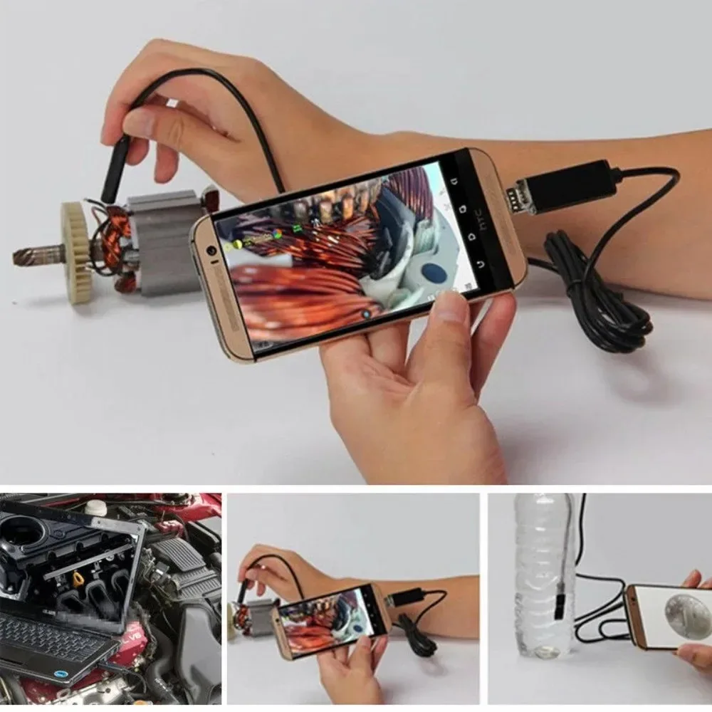 1M Water Oil-proof Endoscope Borescope Inspection Camera for Car Moto Diagnostic Waterproof Industrial 5.5MM Endoscope Probe