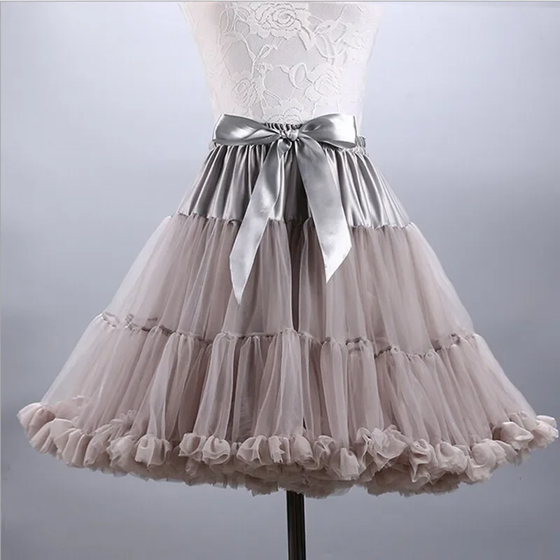 Rok MIni Wanita Keluaran Baru Tutu Rockabilly Pakaian Bawahan Pengantin Pernikahan Vintage Pendek Ketat Tulle