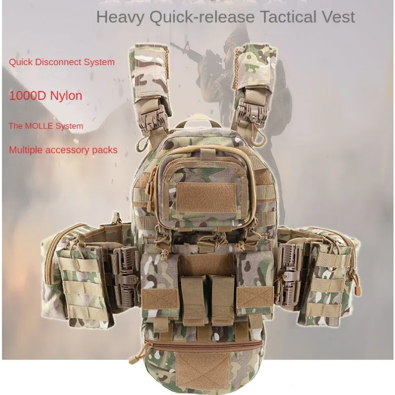 Heavy Tactical Molle Quick Release Removable Set Vest Training Set Multi-Accessory Set Vest