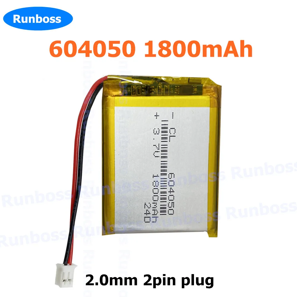 604050   3.7V 1800mAh 2.0mm Plug Li-Polymeer Batterij voor Borstkolf Kinderen Vroeg Leren Machine Tablet Fatboy Edison de Petit