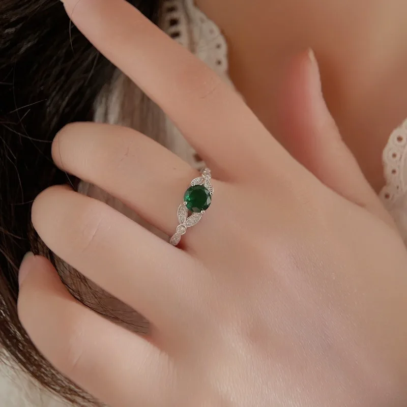 جديد S925 الفضة جولة الزركون الحصان العين زهرة خاتم الأزياء المتخصصة تصميم الدائري #4