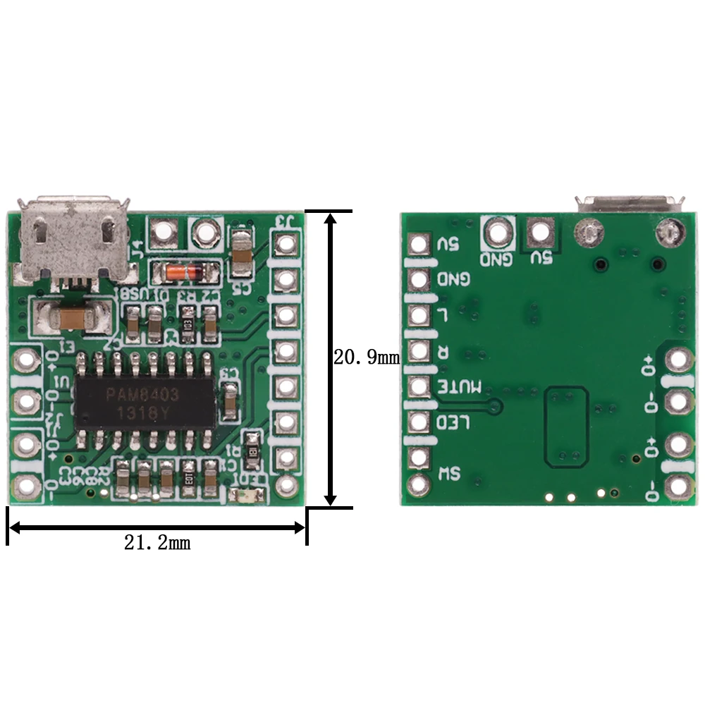 PAM8403 Module Digital Power Amplifier Board Miniature Class D Power Amplifier Board 2 * 3 W High 2.5 ~ 5 v USB Power Supply