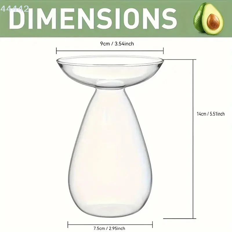 Home Decor Gardening Lovers Gift Colorful Transparent Avocado Hydroponic Vase Glass Seed Starter Plant Growing Kit