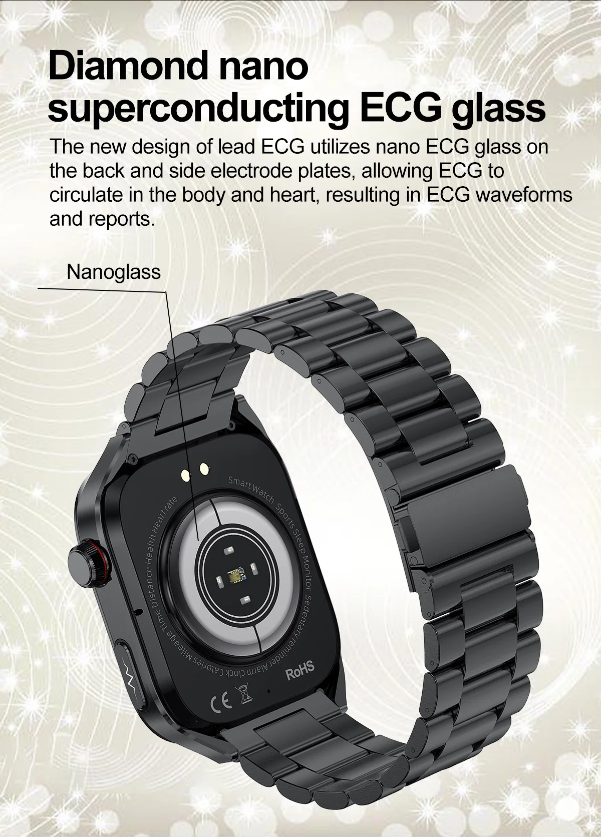 Neue Präzise Herzfrequenzmessung Smartwatch für Männer EKG Blutdruck Lipide Harnsäure Bluetooth-Anruf Gesundheits-Smartwatch Armband – Detail 7