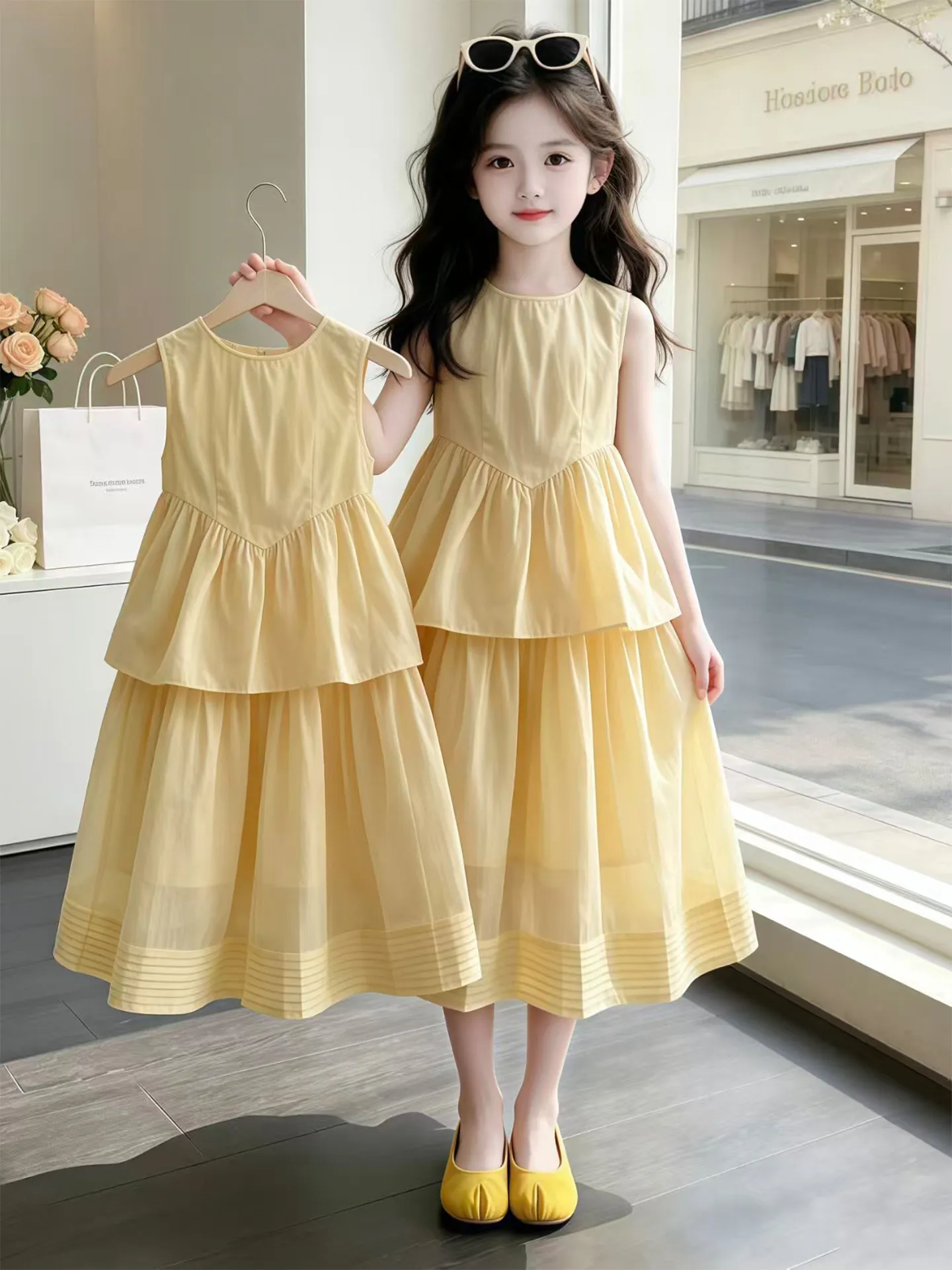 princess-style-summer-new-children-girls-skirt-fake-two-piece-lightweight-breathable-cool-sensation-machine-washable-casual-d