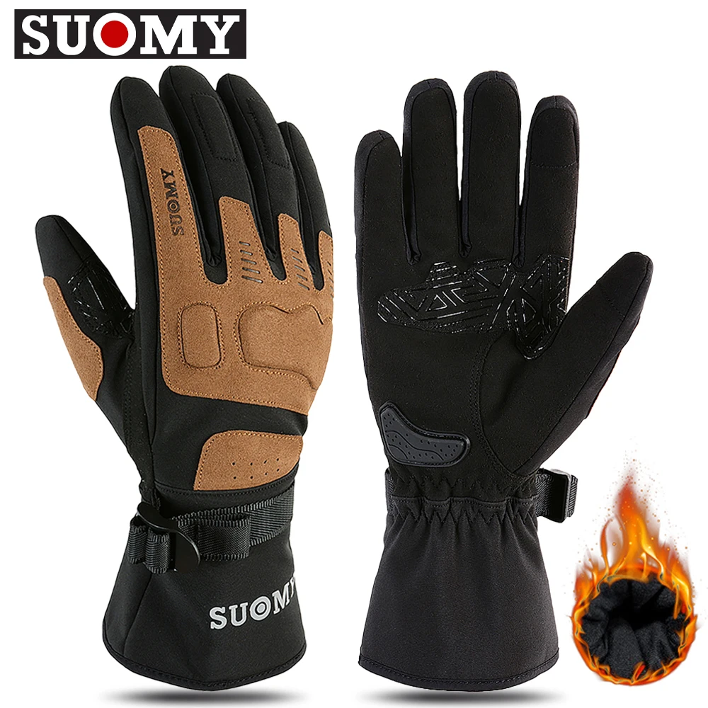 SUOMY Autumn Winter Motorcycle Racing Gloves Windproof Waterproof Guantes Moto Motorbike Gloves Touch Screen Moto Biker Gloves