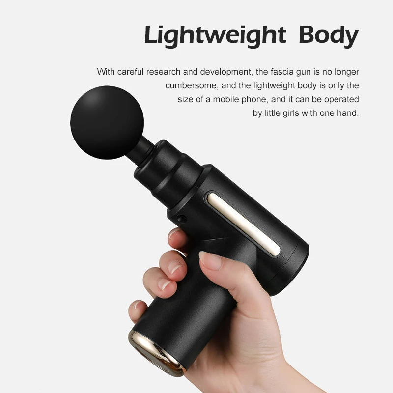 Portable fascia gun vibration massager, for deep fascia muscle relaxation, neck massager, electric fitness equipment, noise-redu