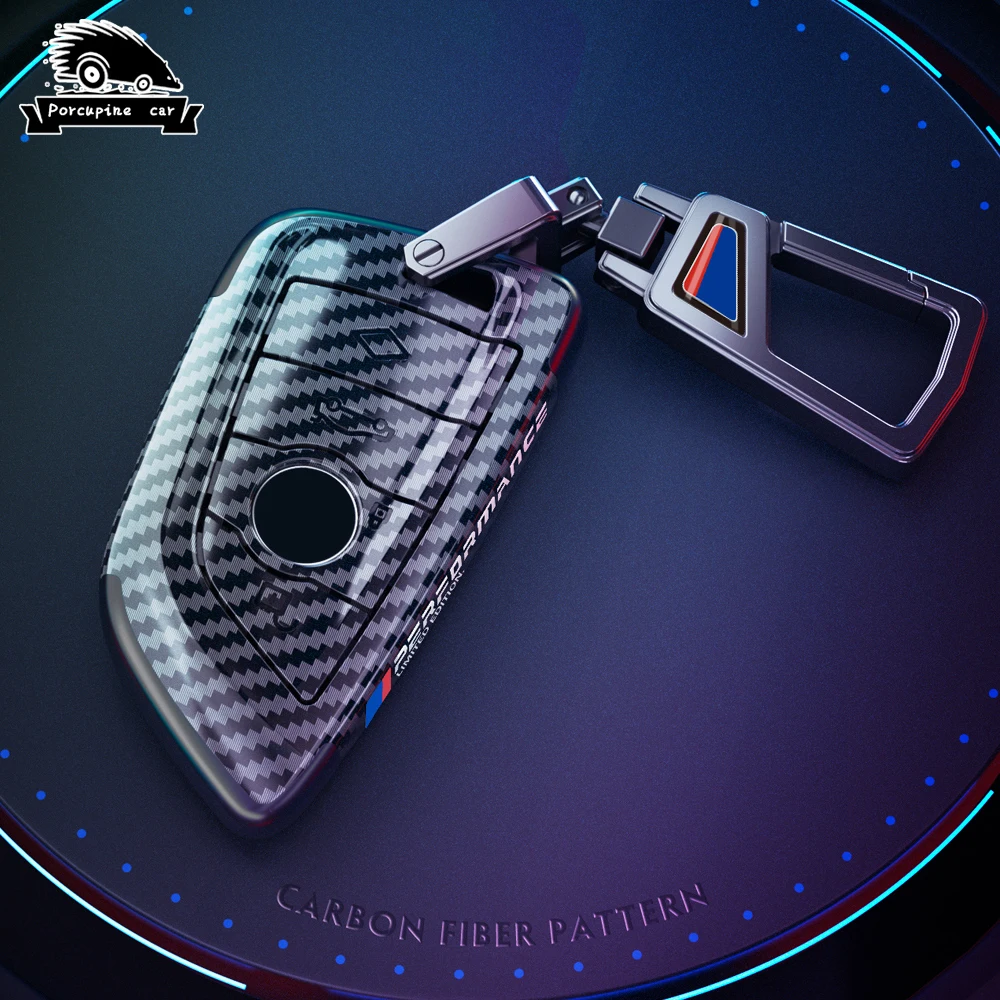 ABS Carbon Fiber Style Car Key Case Cover Shell Fob For BMW X1 X3 X5 X6 G20 G30 G01 G02 G05 F15 F16 G11 F48 1 3 5 6 7 8 Series