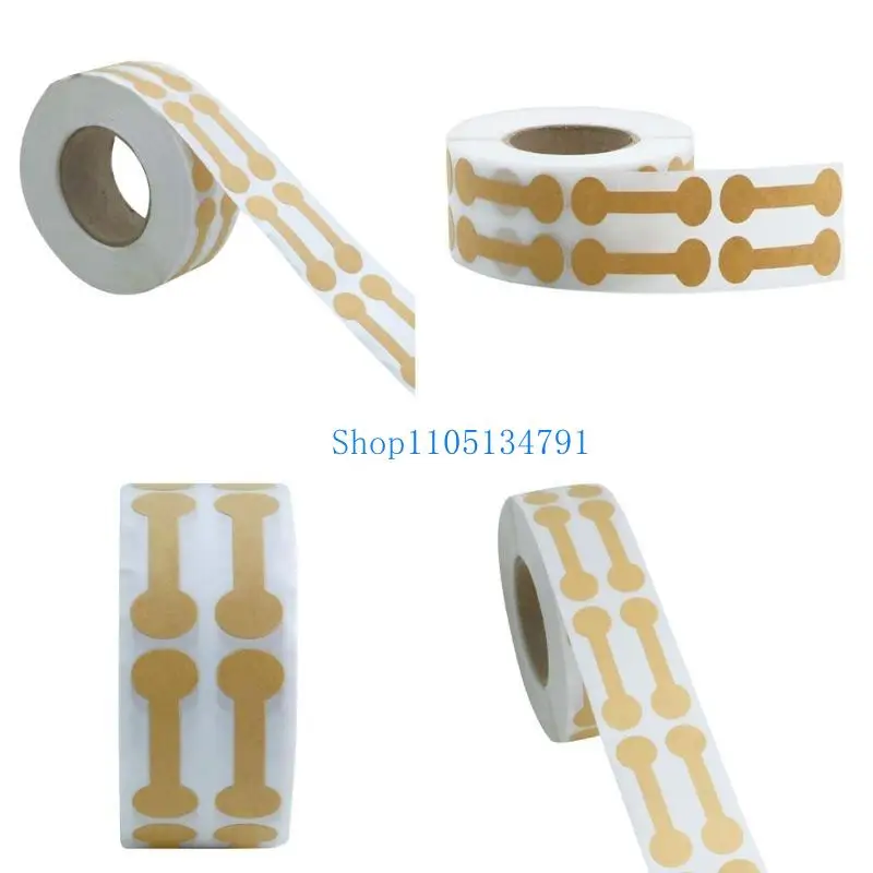 500 Pcs Kraft Paper Price Tags Self Adhesive Barbell Stickers Jewelry Labels Package Rings Necklace Display Card Label