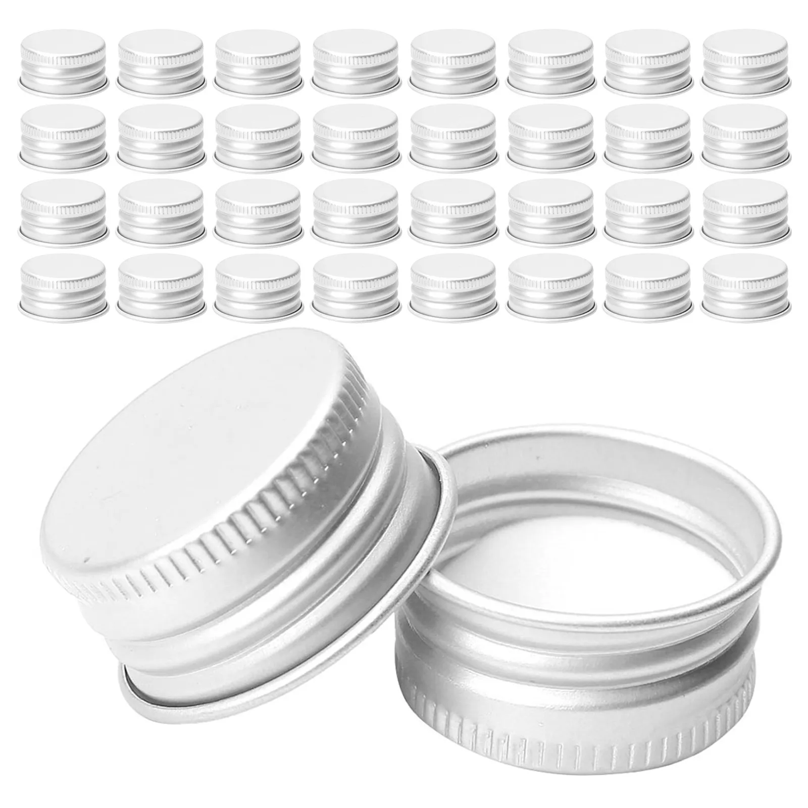 100Pcs 28Mm Aluminium Threaded Screw Cap Leakproof Airtight Bottle Lid for Glass Jars Liquids Powders Travel Home Office Use