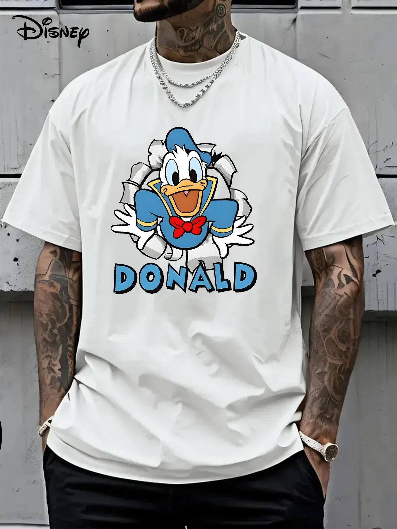 

Disney Donald Duck Cute Cartoon Animated Character Printed Summer T-Shirt Boy Girl Casual Family Parent-Child Short Sleeve Top