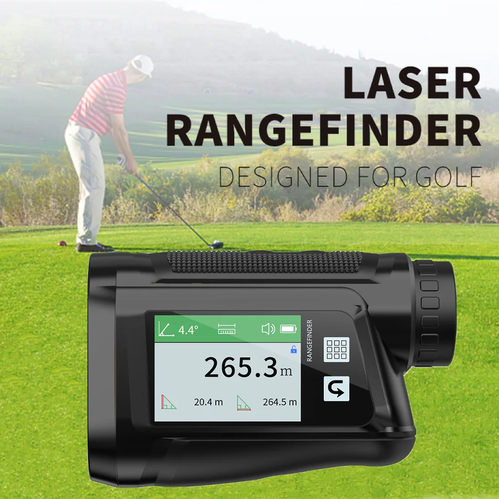 Color Screen Golf Rangefinder 1000 Yards Laser Range Finder with Voicebroadcast Slope Flagpole Lock Vibration for Golf Hunting