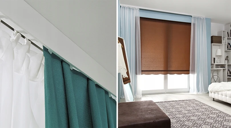 Picture 4: Ceiling rail double-track PVC curtain rod 120 cm