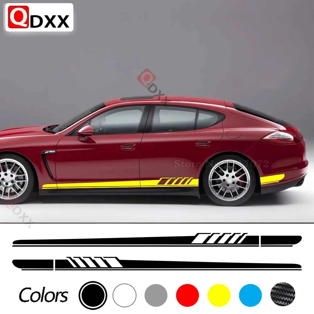 2 шт., наклейки на автомобильные двери и юбки, для Porsche Cayenne 958 955 957 GTS Panamera 971 970 Taycan